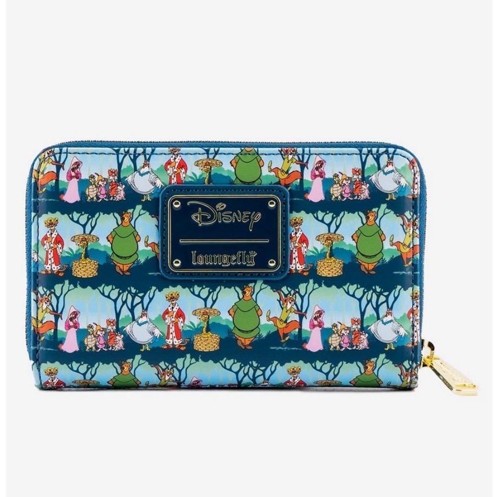 LOUNGEFLY DISNEY ROBIN HOOD SHERWOOD AOP WALLET